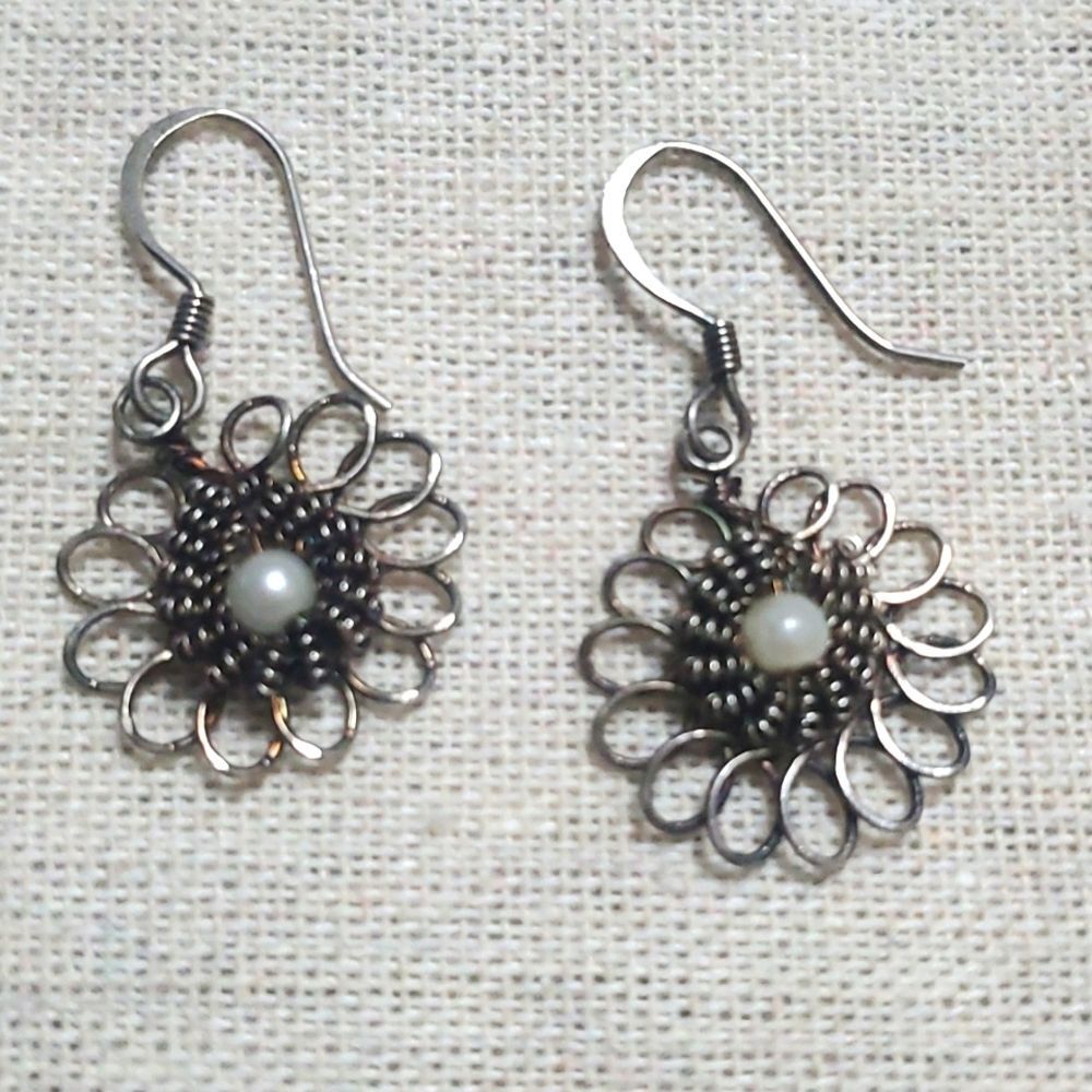 Metal Flower Earrings